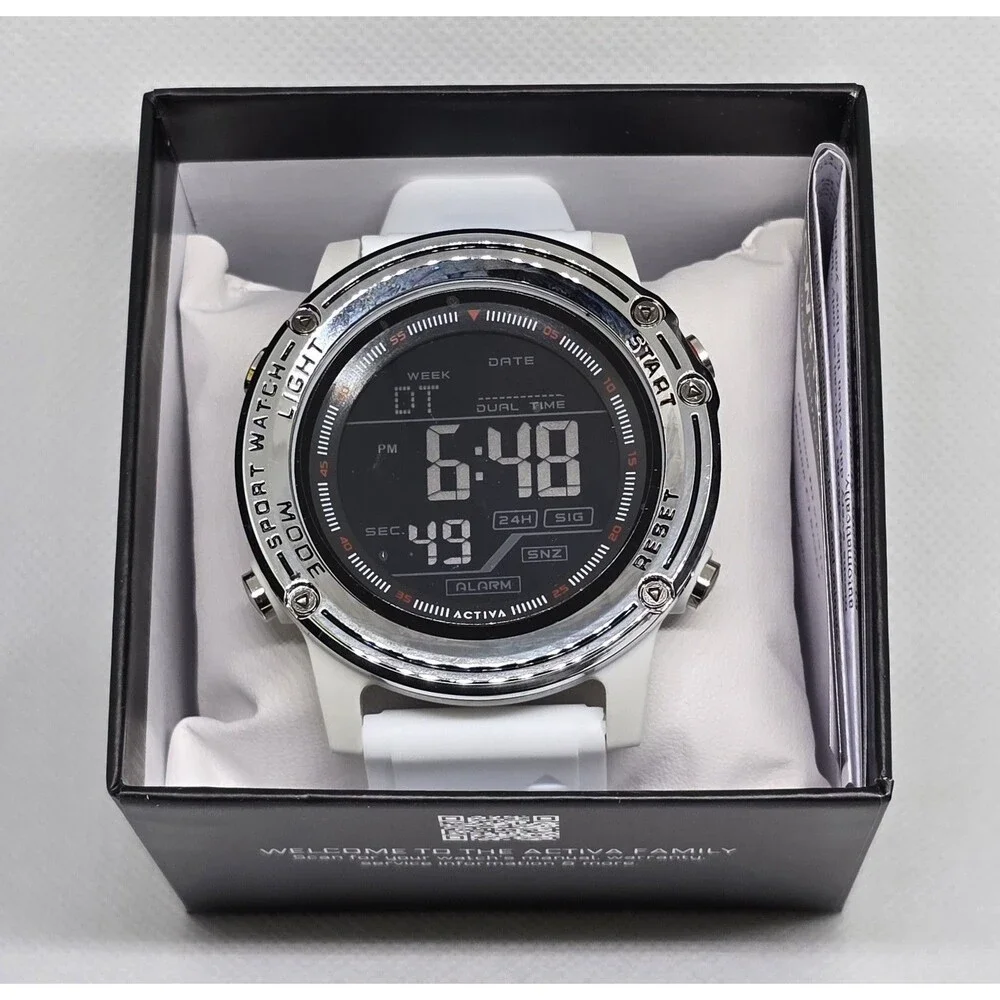 Activa Voyager of Time X Invicta Men’s Digital Watch 52MM White ACW8125-008